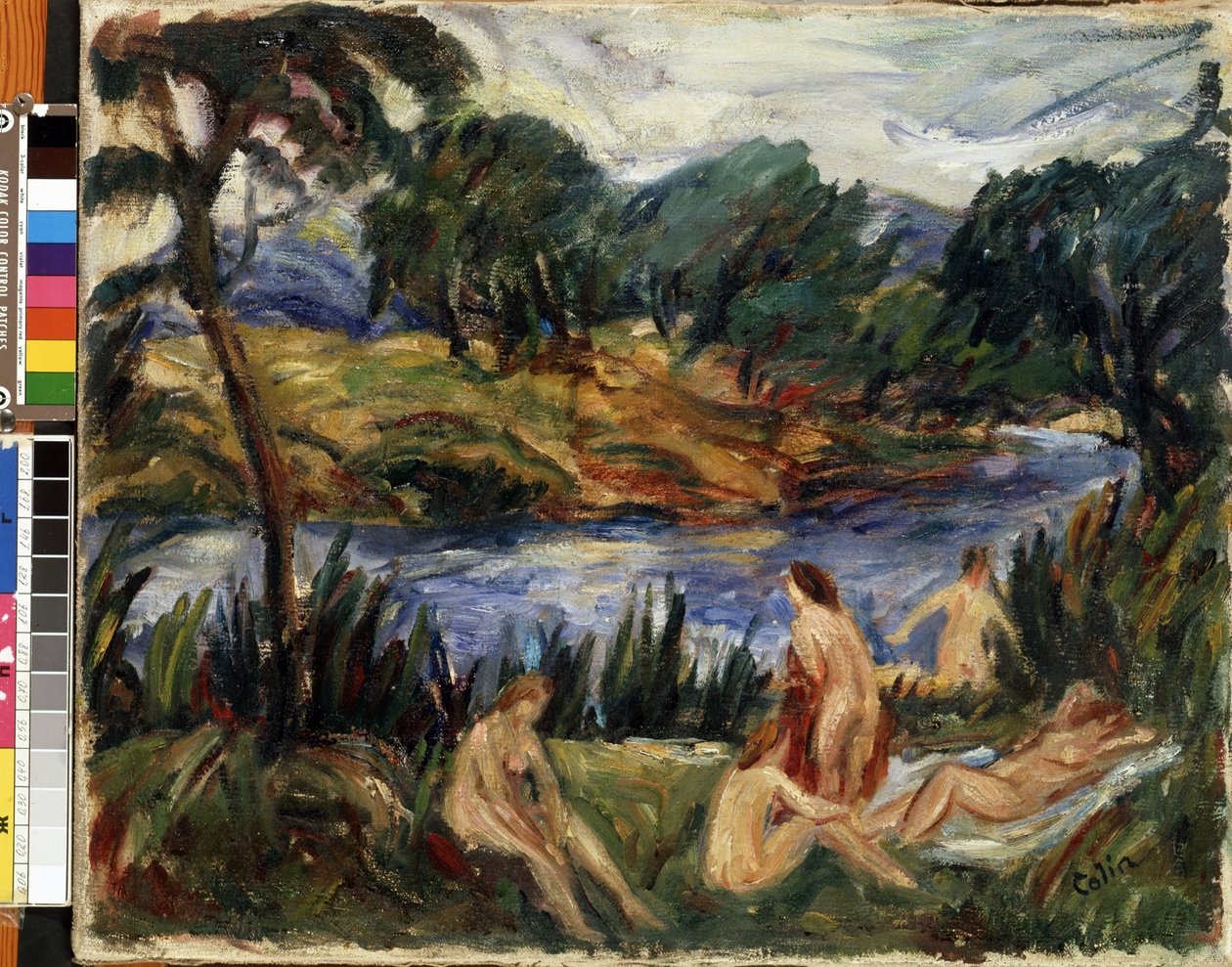 "نساء على النهر" (نساء عند النهر) لوحة لغوستاف كولين (1829-1910) زيت على قماش. التعبيرية. متحف Mikalojus Konstantinas Ciurlionis للفنون الجميلة ، كاوناس ، ليتوانيا بواسطة غوستاف كولين
