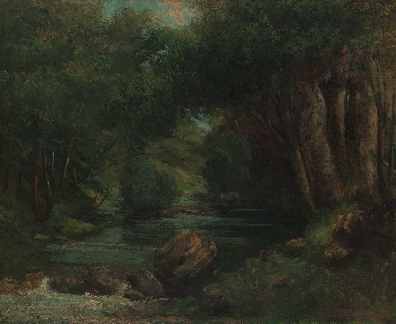 بروك في الغابة ، كاليفورنيا. 1868-1877. بواسطة غوستاف كوربيت