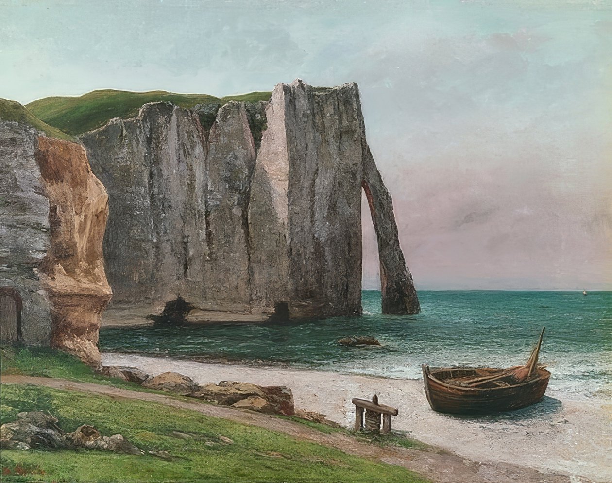 Felsen von Etretat (منحدر Etretat). أم 1869 بواسطة غوستاف كوربيت
