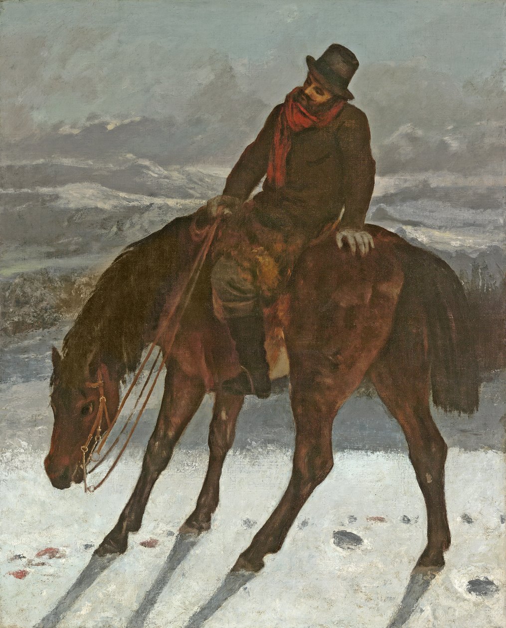 صياد على ظهور الخيل ، c.1864 بواسطة غوستاف كوربيت