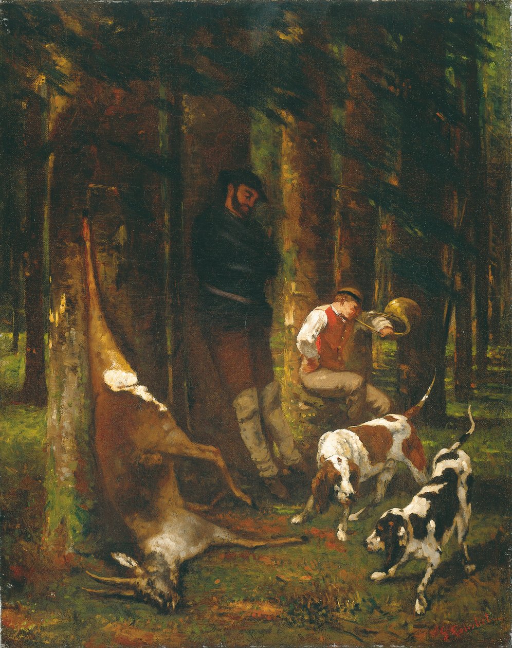 LHallali or La Curee, 1858-62 بواسطة غوستاف كوربيت