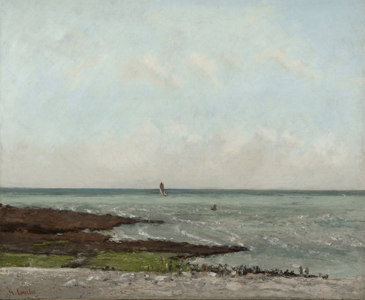 مغاسل الملابس في Low Tide ، Étretat ، 1866 أو 1869 بواسطة غوستاف كوربيت