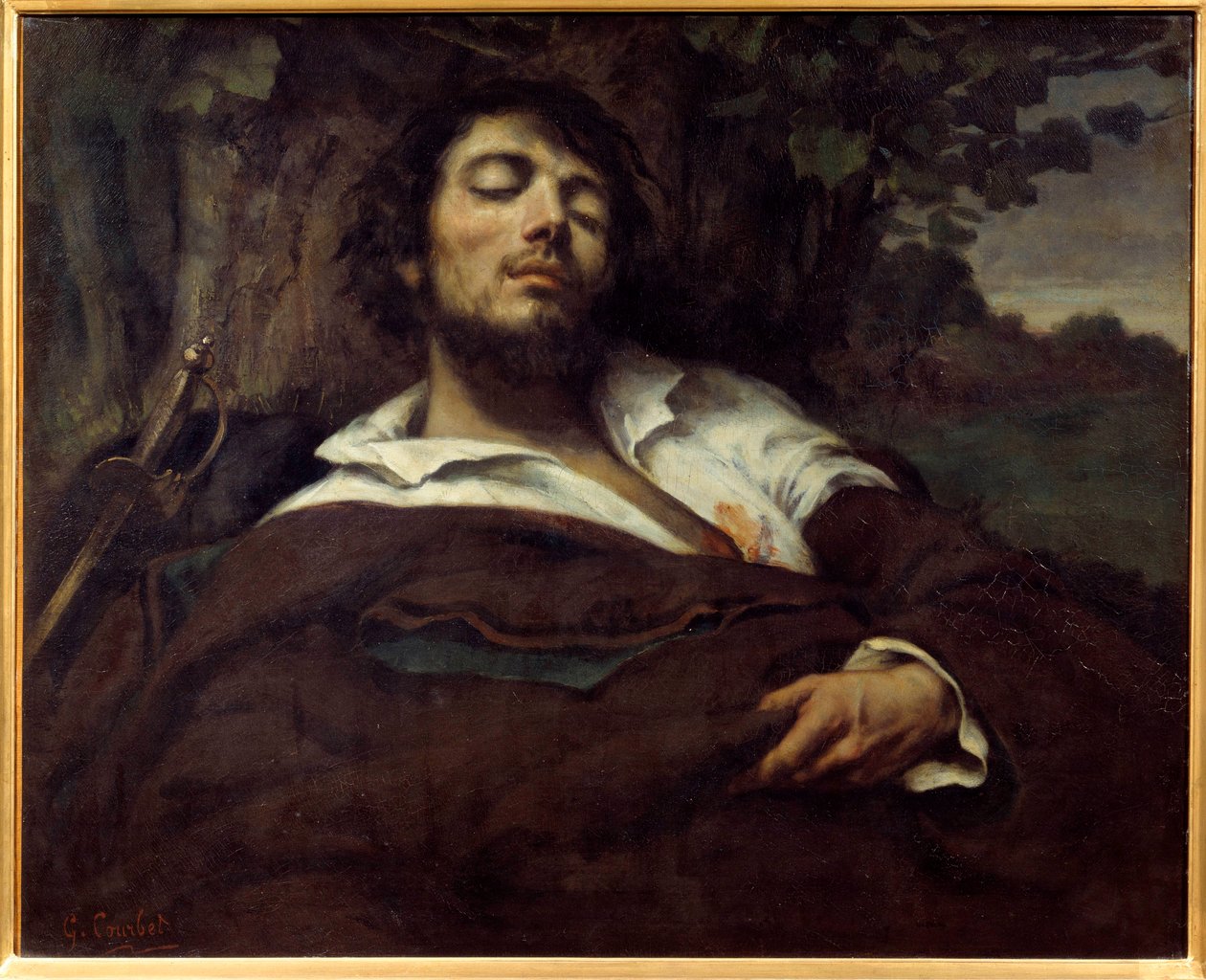 الرجل ويس الرسم بواسطة غوستاف كوربيه (1819-1877) 1844 صن. 0.81x0.97 م باريس ، متحف أورساي بواسطة غوستاف كوربيت