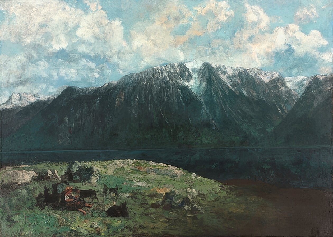إطلالة بانورامية على جبال الألب ، Les Dents du Midi. 1877 بواسطة غوستاف كوربيت