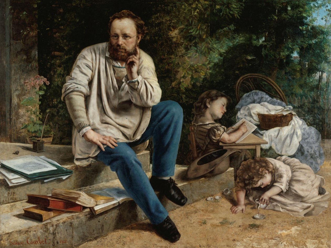 بيير جوزيف برودون 1809-1865 وأولاده 1865. بواسطة غوستاف كوربيت