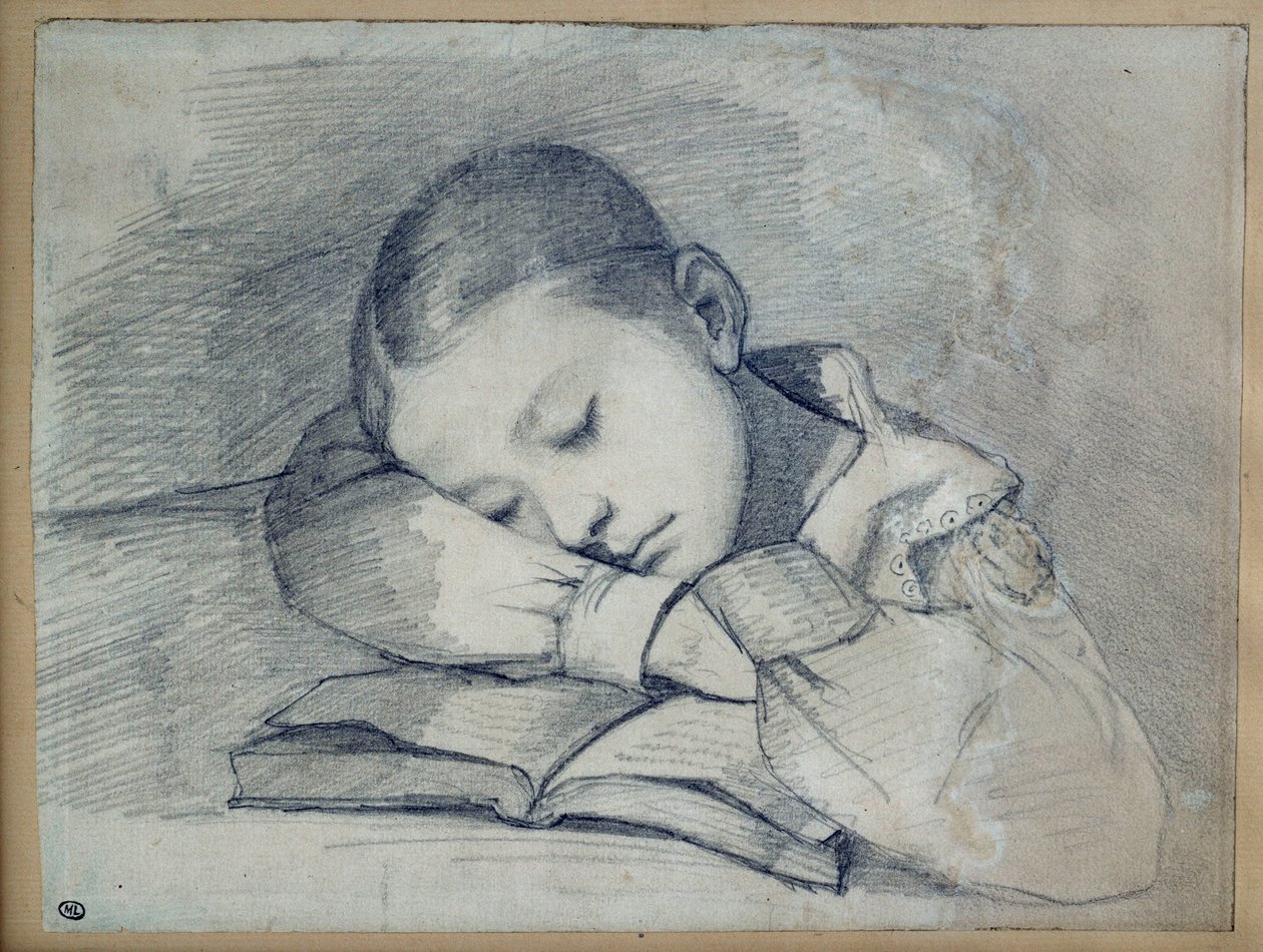 صورة جولييت كوربيه نائمة. رسم منجم الرصاص بواسطة غوستاف كوربيه (1819-1877). 1841. خافت. 0.20 × 0.26. باريس ، متحف أورسيه بواسطة غوستاف كوربيت