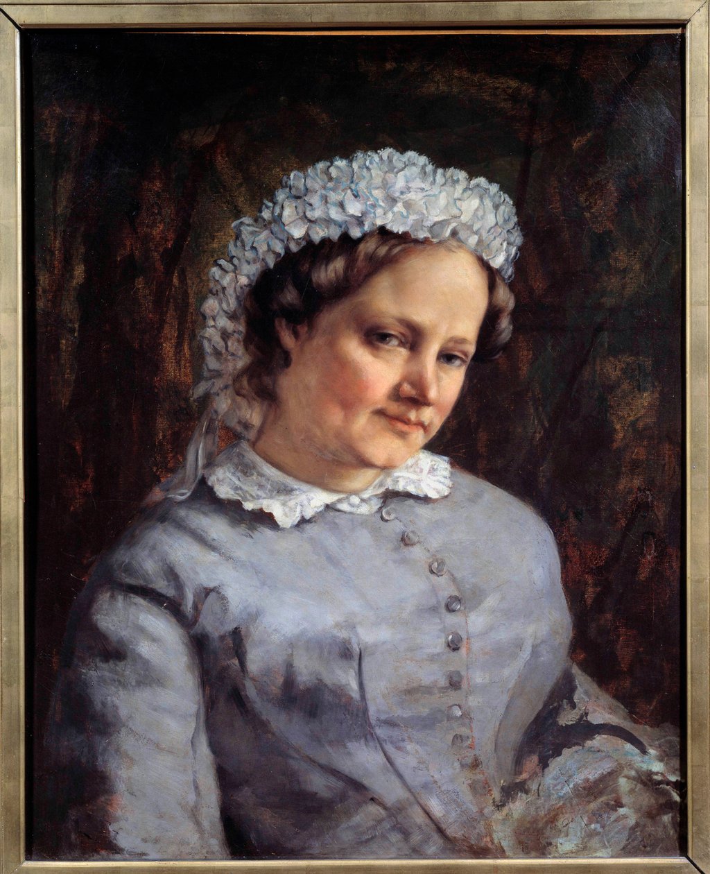صورة مدام برودون (1822-1900) ، زوجة الفيلسوف وعالم الاجتماع الفرنسي بيير جوزيف برودون (1809-1865) لوحة غوستاف كوربيه (1819-1877) 1865 صن. 0،73x0،59 م بواسطة غوستاف كوربيت