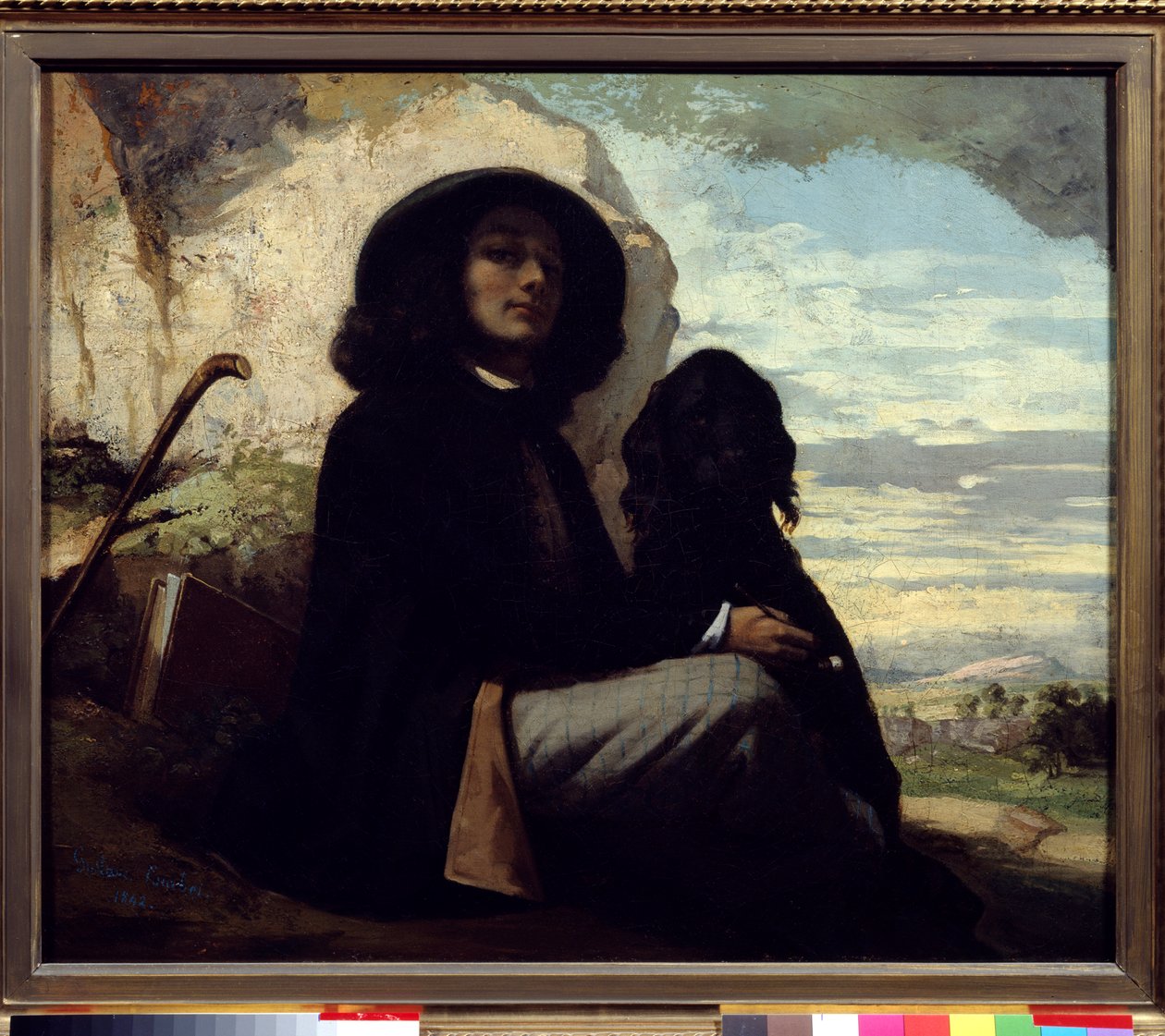 صورة ذاتية مع كلبه بواسطة غوستاف كوربيه (1819-1877) 1842 بواسطة غوستاف كوربيت