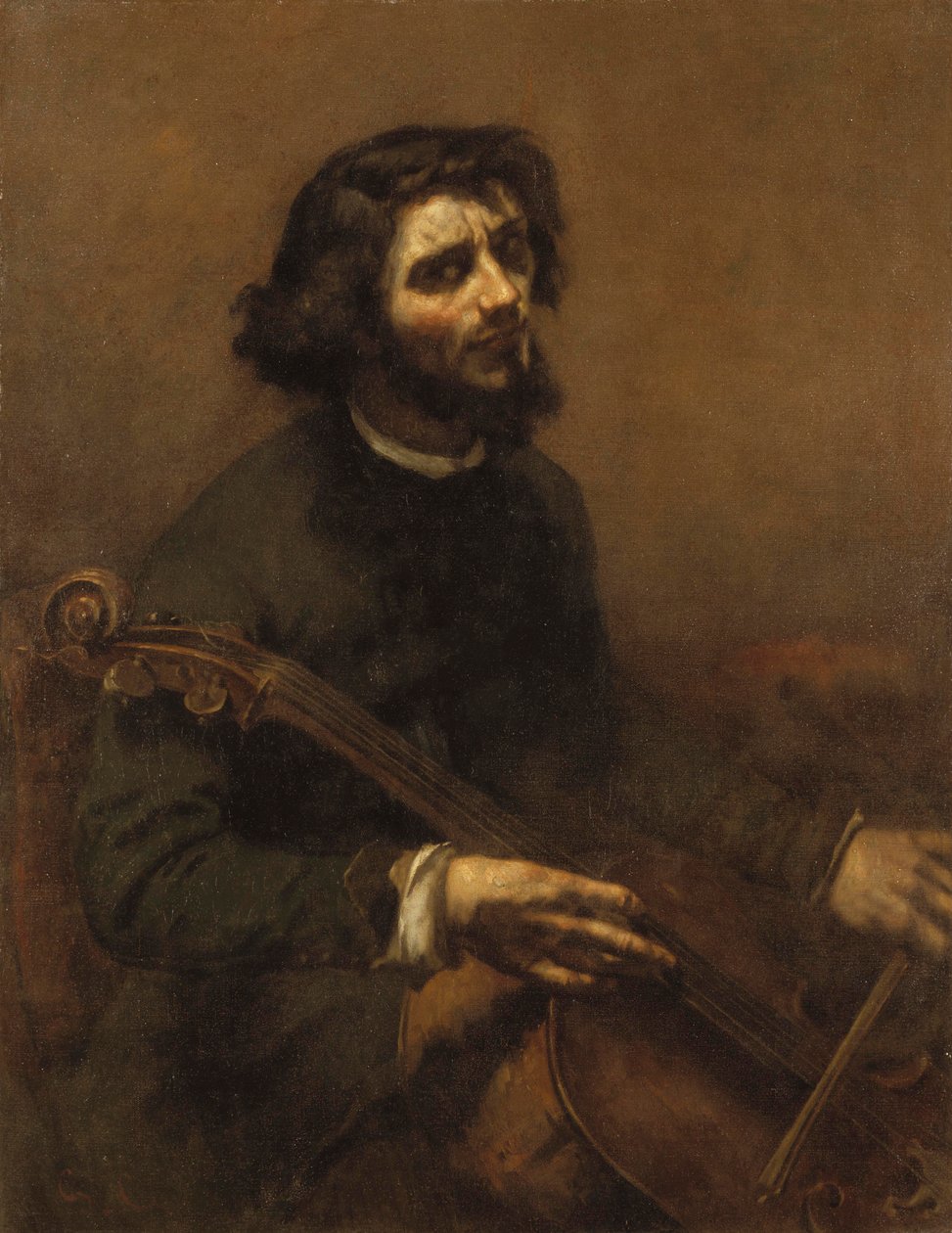 The Cellist (صورة ذاتية) ، 1847 بواسطة غوستاف كوربيت
