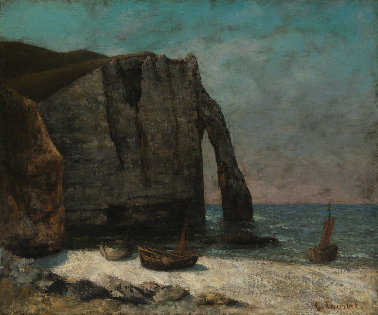 The Cliff at Étretat ، بعد عام 1872. بواسطة غوستاف كوربيت