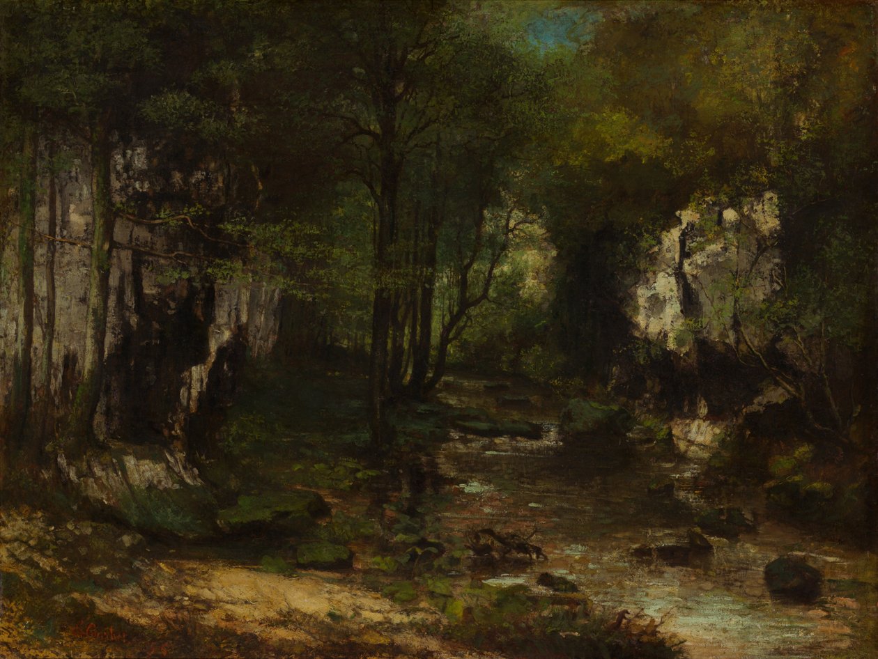 التيار (Le Ruisseau du Puits-Noir ؛ Loue Valley) بواسطة غوستاف كوربيت