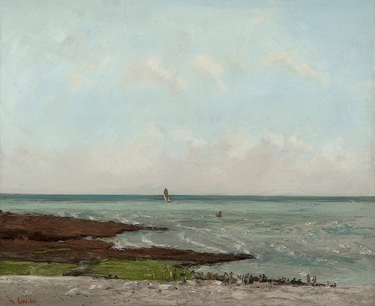 مغاسل في المد المنخفض ، Étretat. 1866 أو 1869 بواسطة غوستاف كوربيت