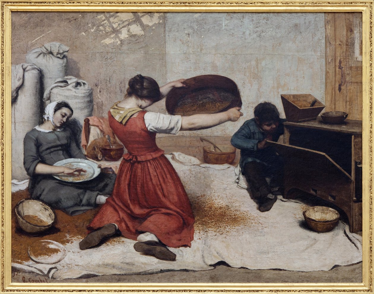 غرابيل القمح ، لوحة زيتية على قماش لجوستاف كوربيه (1819-1877). تصوير ، كيم يونغتاى ، نانت ، متحف الفنون الجميلة في نانت. بواسطة غوستاف كوربيت