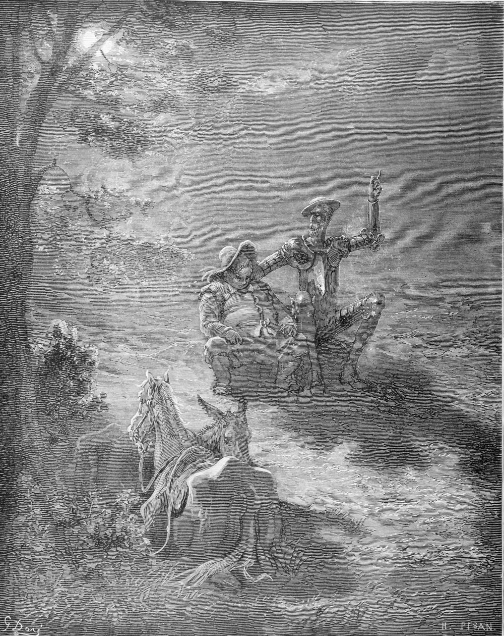 خطاب ليلي ، من "دون كيشوت دي لا مانشا" بقلم ميغيل سرفانتس (1547-1616) منقوش بواسطة هيليودور جوزيف بيسان (1822-90) ج. بواسطة غوستاف دور