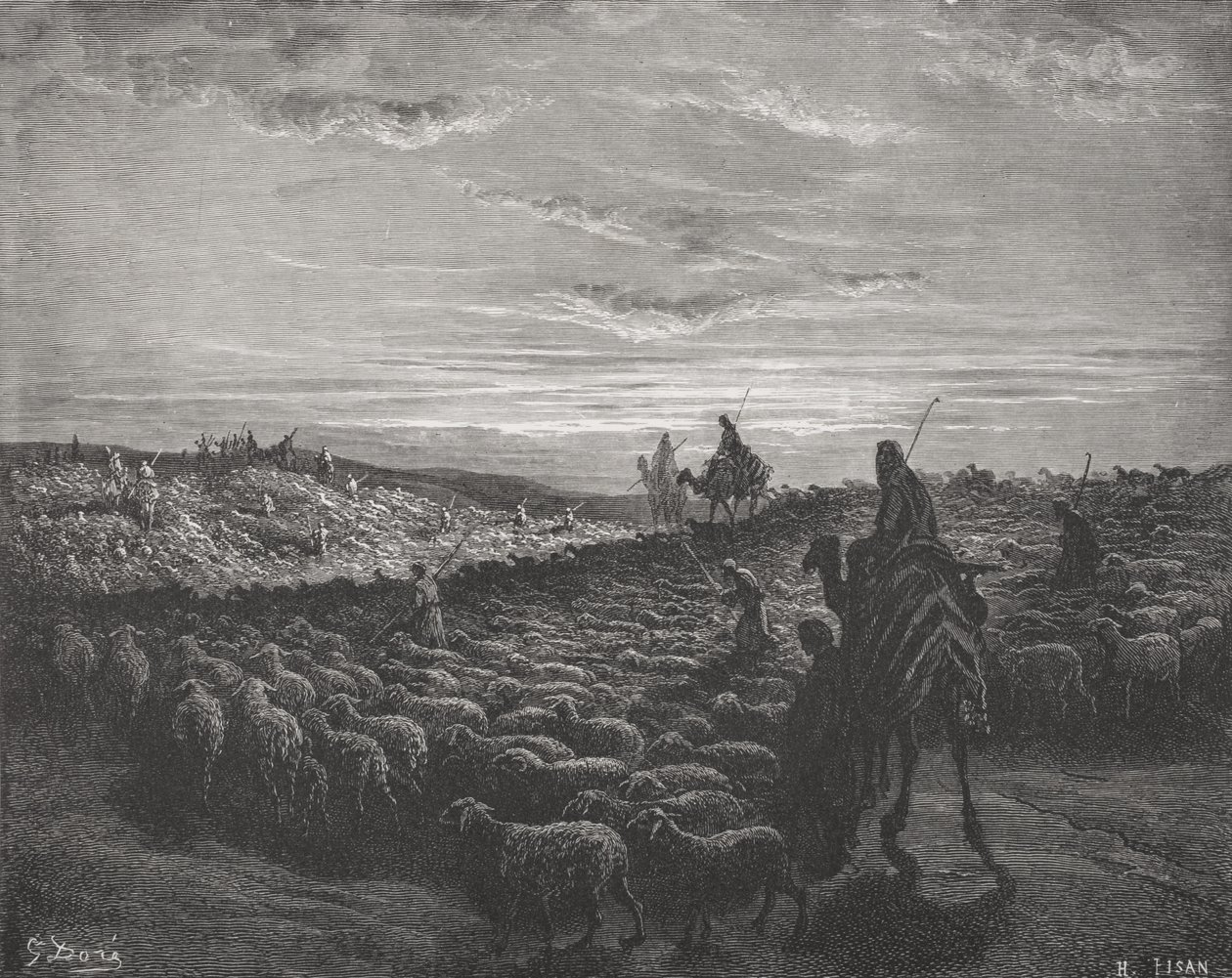 رحلة إبراهيم إلى أرض كنعان ، تكوين 13: 1-4 ، صورة توضيحية من "الكتاب المقدس" لدور ، منقوش بواسطة بيسان ، 1866 بواسطة غوستاف دور