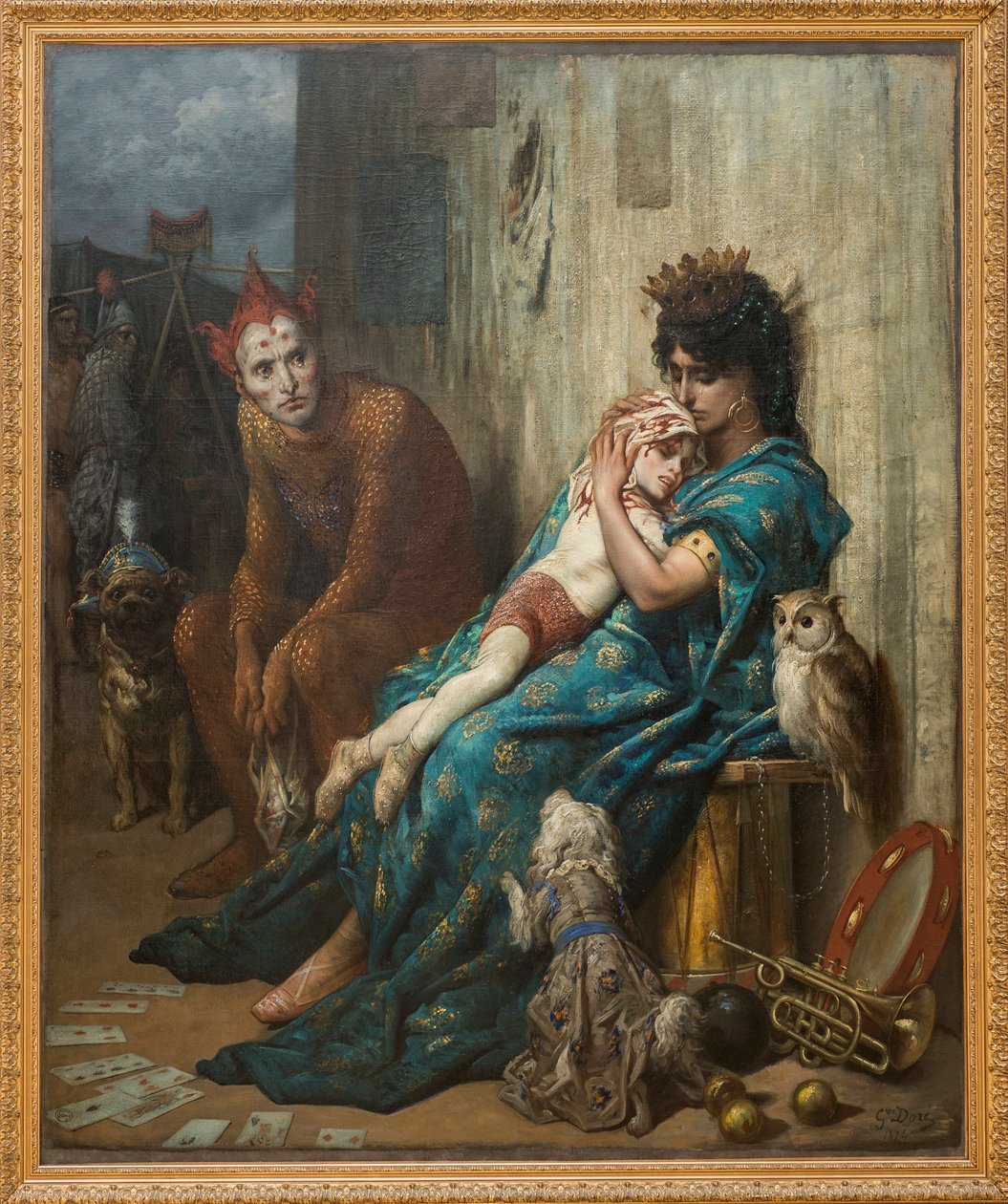 Acrobats - The Saltimbanks "" (طفل الجروح) - رسم غوستاف دوري (1832-1883) بواسطة غوستاف دور