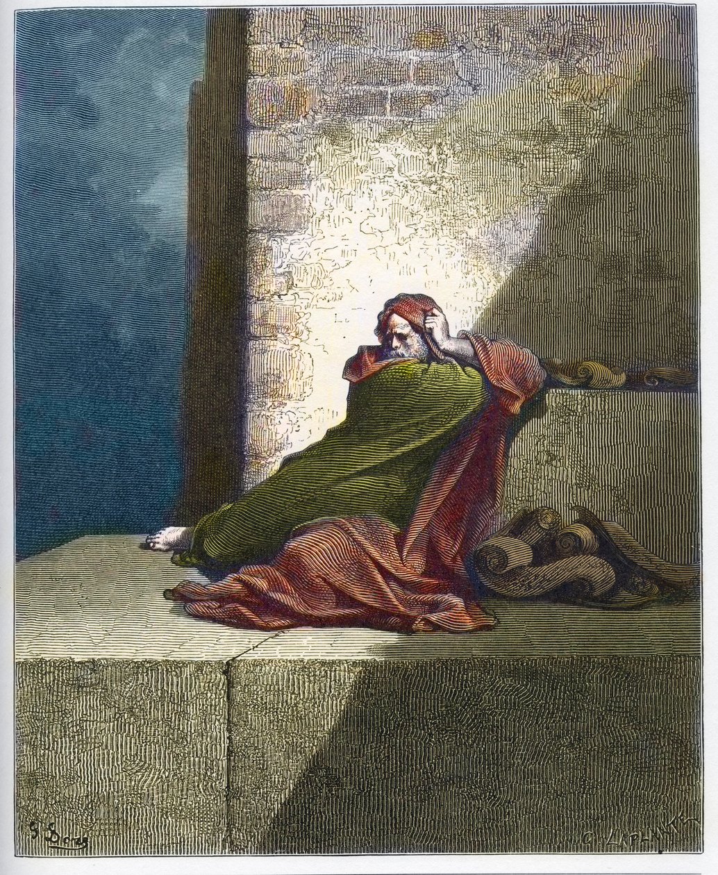 باروخ - باروخ بن نيريا - نقش من "الكتاب المقدس دوري" لغوستاف دوري (1832-1883) بواسطة غوستاف دور
