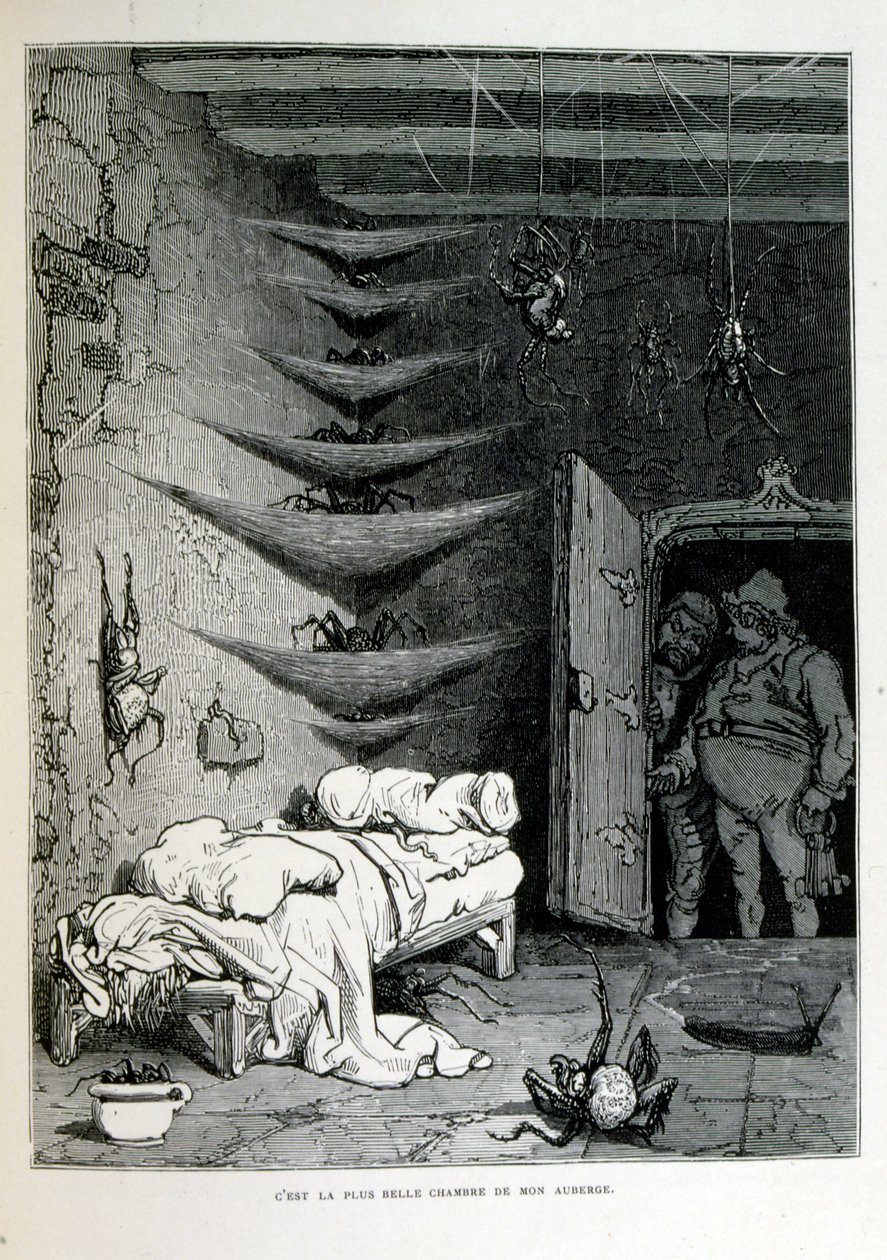 كروك ميتين رسم توضيحي عام 1863 لجوستاف دوري (1832 - 1883) ؛ فنان فرنسي ، صانع طباعة ، رسام. Croque-Mitaine (The bogeyman) شخصية خبيثة يتم تقديمها للأطفال لإخافتهم وبالتالي جعلهم أكثر حكمة. بواسطة غوستاف دور