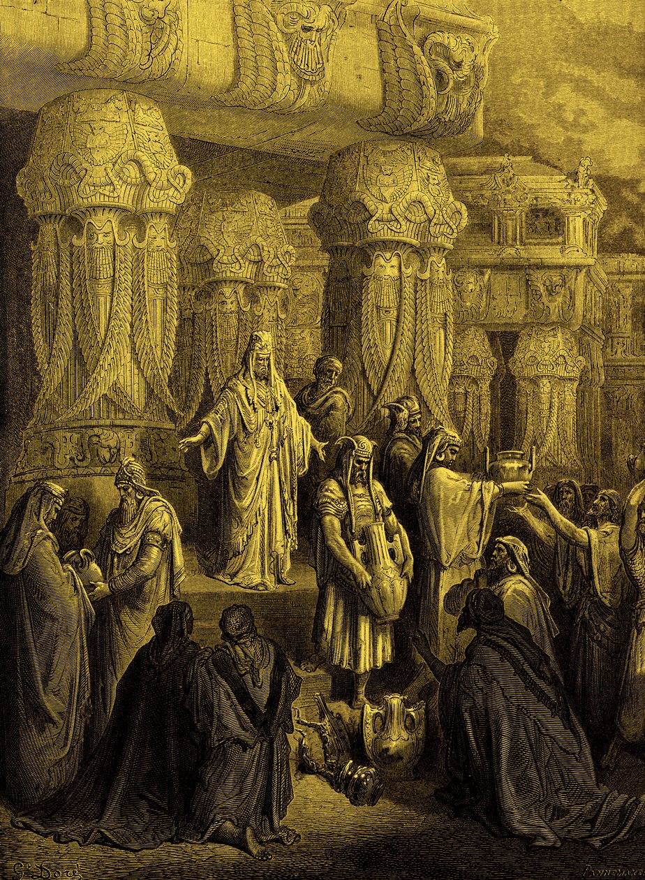 يعيد كورش السفن إلى المعبد. - الكتاب المقدس بواسطة غوستاف دور