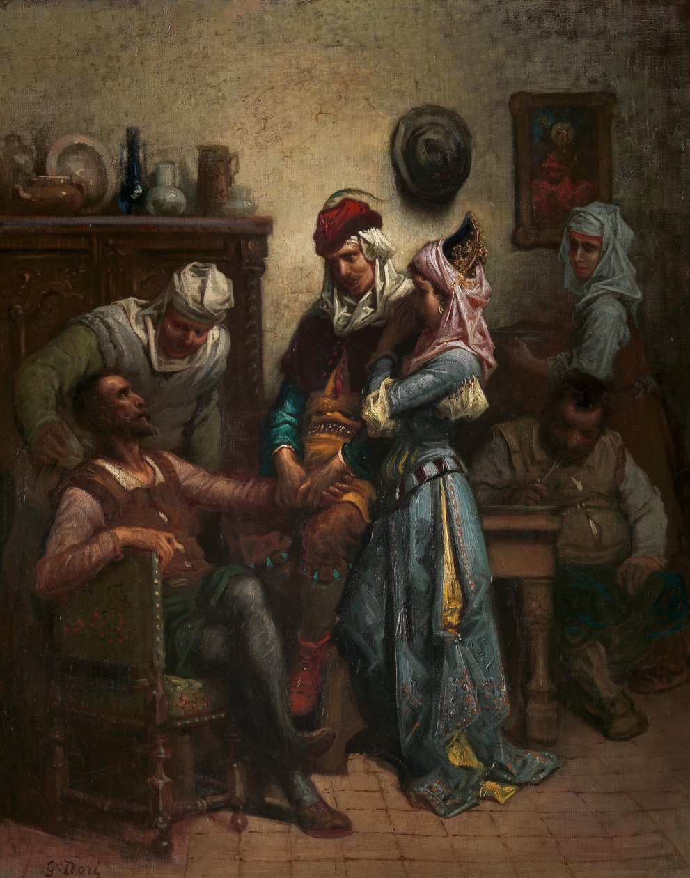 دون كيشوت وسانشو بانزا ترفيه بواسطة باسيل وكويتريا ، 1863. بواسطة غوستاف دور