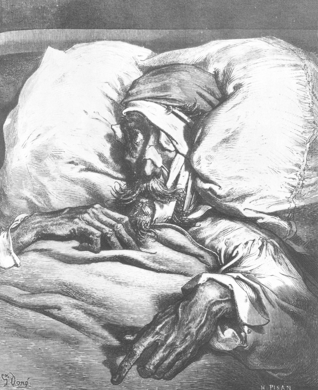 جرح دون كيشوت ، من "دون كيشوت دي لا مانشا" بواسطة ميغيل سرفانتس (1547-1616) الذي نقشه هيليودور جوزيف بيسان (1822-1890) بواسطة غوستاف دور
