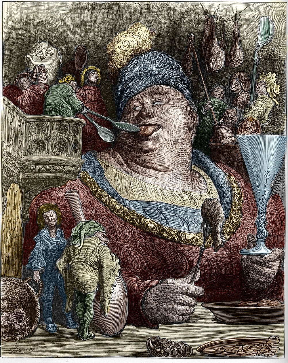 شخصية Gargantua في روايات فرانسوا رابليه (1494-1553) ، الكاتب الفرنسي. رسم إيضاحي لجوستاف دوري (1832-1883). بواسطة غوستاف دور