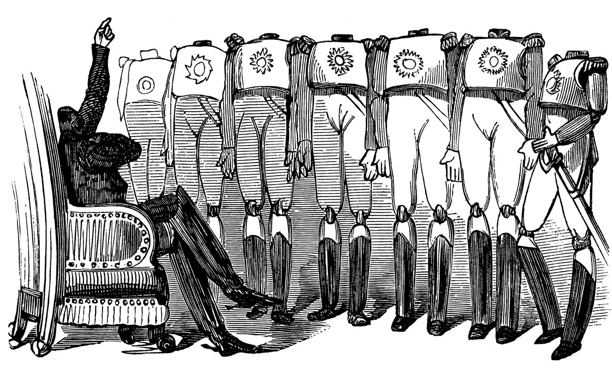 تاريخ روسيا المقدسة. نيكولاس الأول يلقي خطابا أمام الحرس ، 1854. بواسطة غوستاف دور