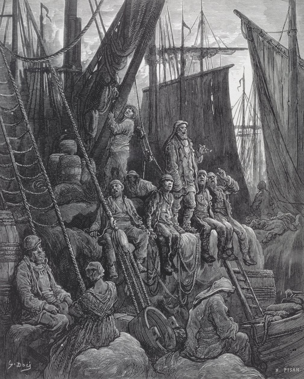 Houndsditch ، من "لندن ، رحلة حج" ، كتبها وليام بلانشارد جيرولد (1826-1894) ، نقشها هيليودور جوزيف بيسان (1822-1890) ، حانة. 1872 بواسطة غوستاف دور