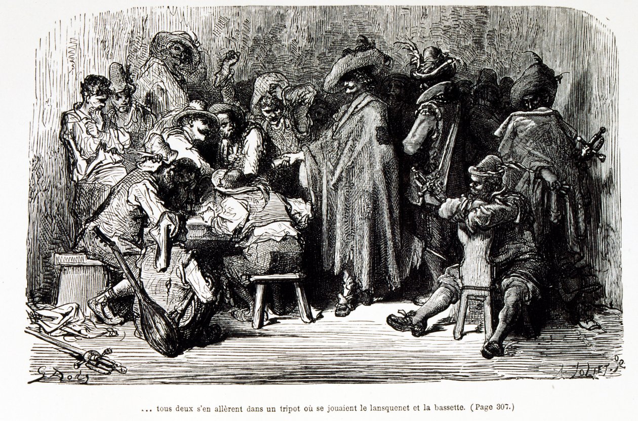 رسم توضيحي بتصوير "الكابتن فراكاس" شخصية خيالية لثيوفيل غوتييه (نقش) بواسطة غوستاف دور
