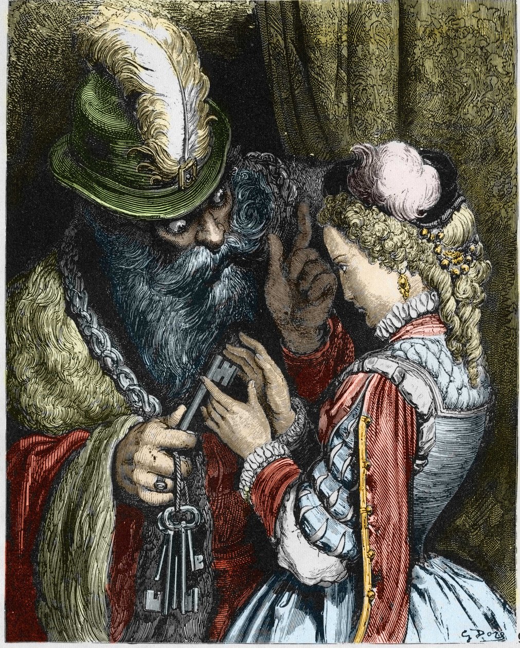 رسم توضيحي لـ "" Bluebeard "" بواسطة غوستاف دور