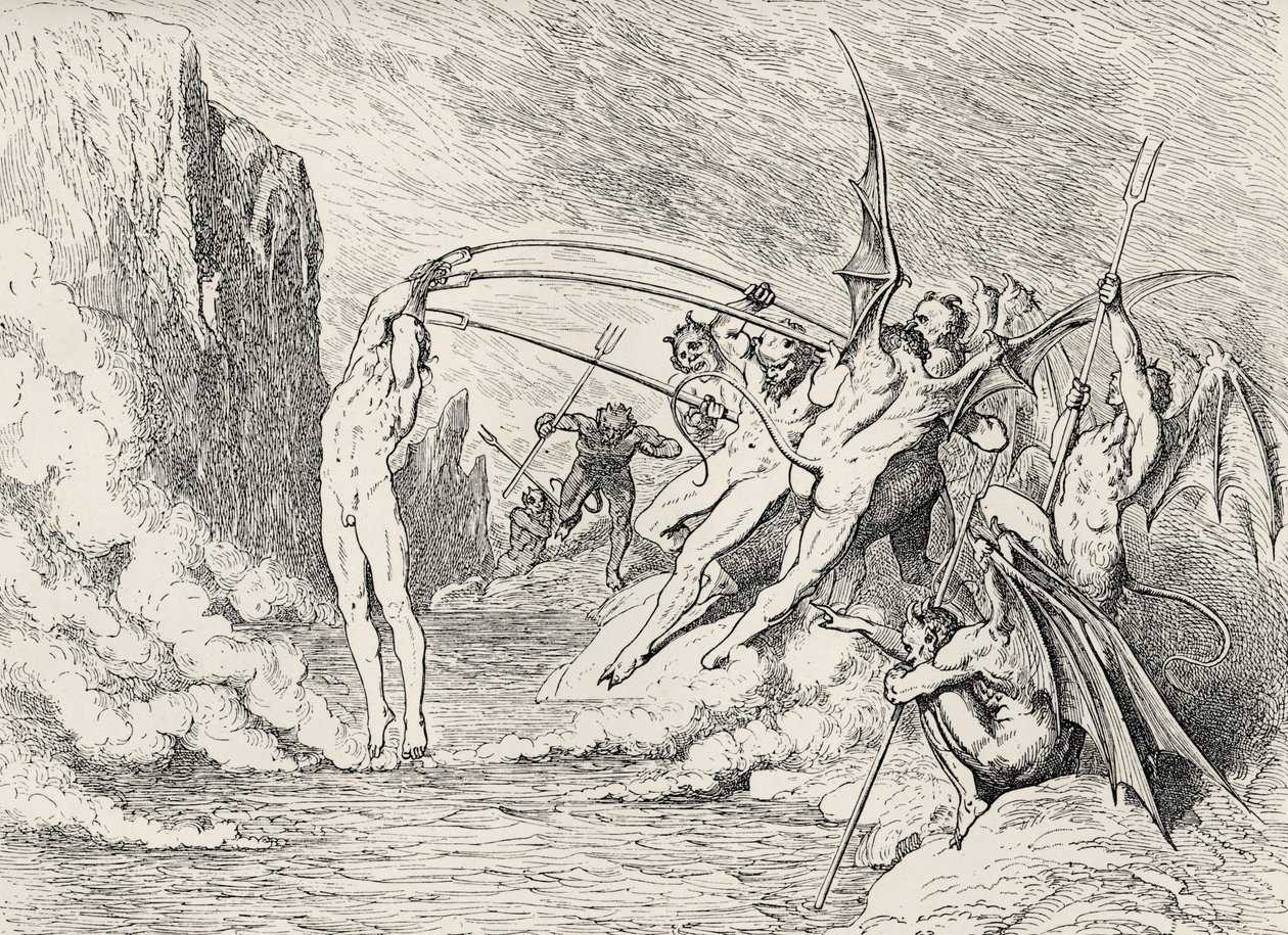 رسم توضيحي للكوميديا الإلهية - الجحيم (لا ديفينا كوميديا ، لا إنفيرنو) لدانتي بواسطة غوستاف دور
