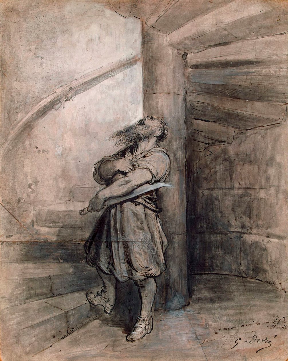 رسم توضيحي للرواية الخيالية بلوبيرد تشارلز بيرولت ، قبل عام 1862. بواسطة غوستاف دور