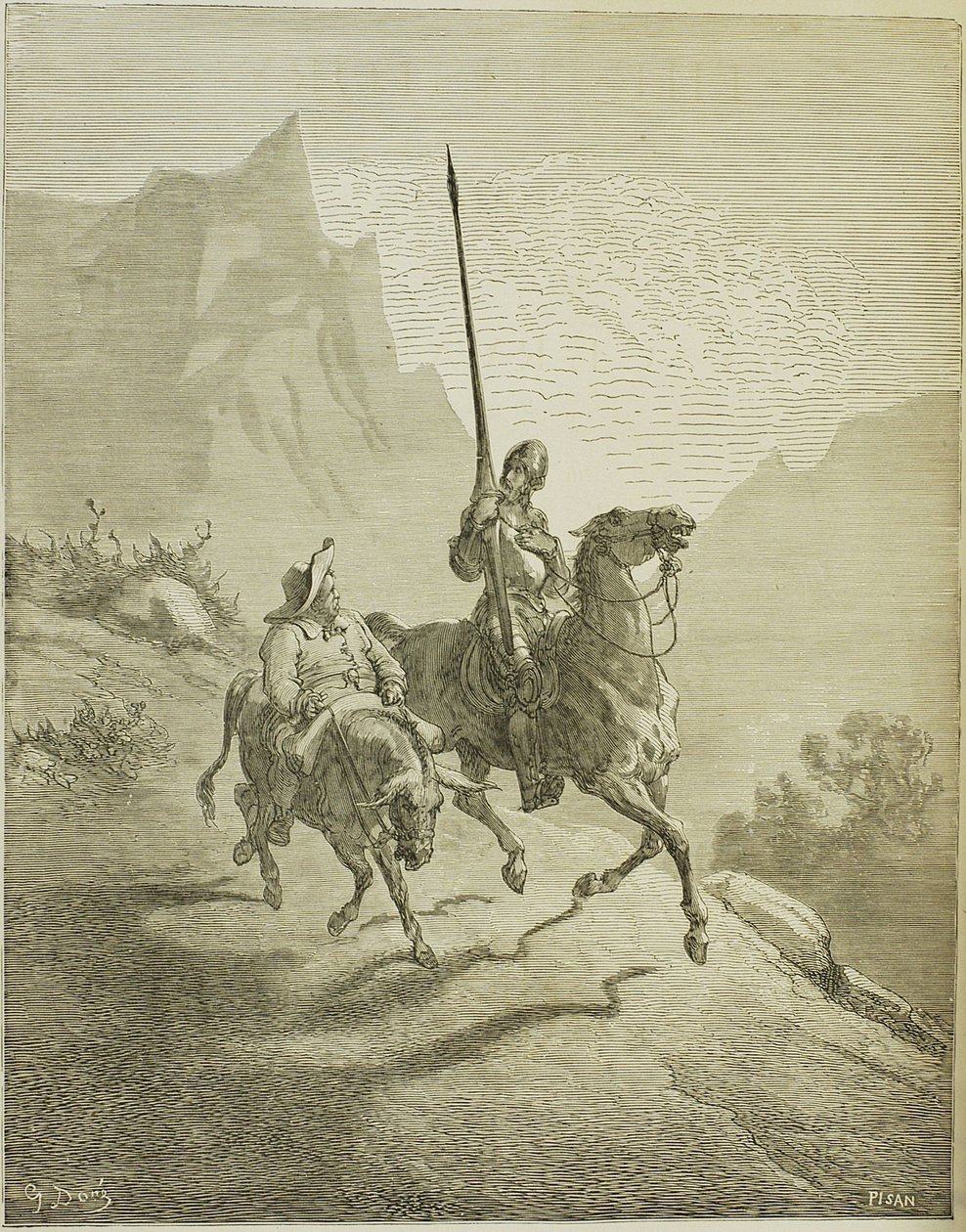 رسم توضيحي لكتاب Don Quixote de la Mancha من قبل M. de Cervantes ، 1863 بواسطة غوستاف دور