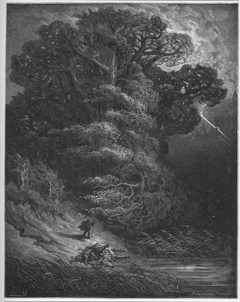Le chene et le reseau - The Oak and the Reed - من "Fables" للمخرج Jean de La Fontaine بواسطة غوستاف دور