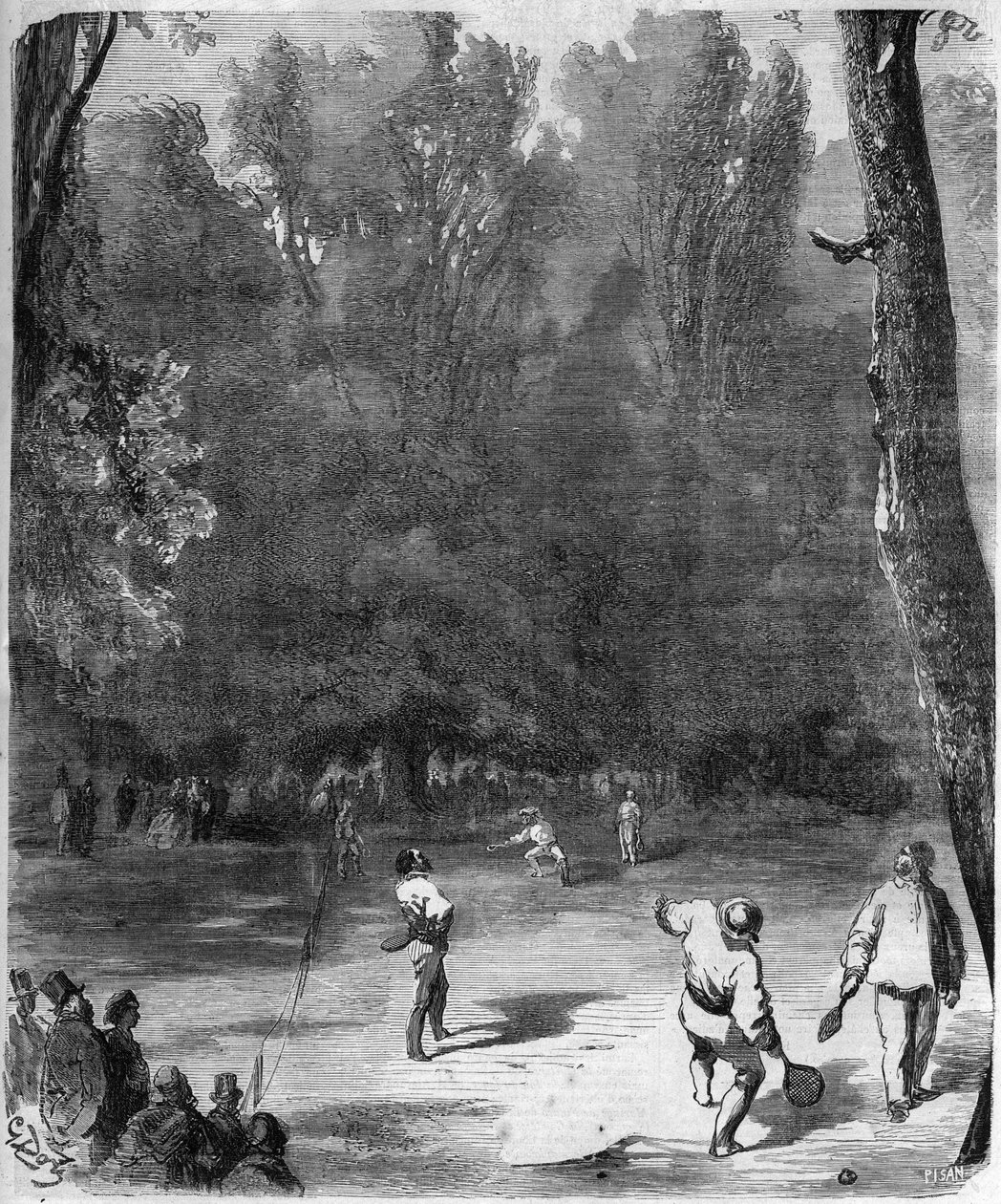 عازفات النخيل في حديقة لوكسمبورغ في باريس عام 1868 - رسم غوستاف دوري بواسطة غوستاف دور