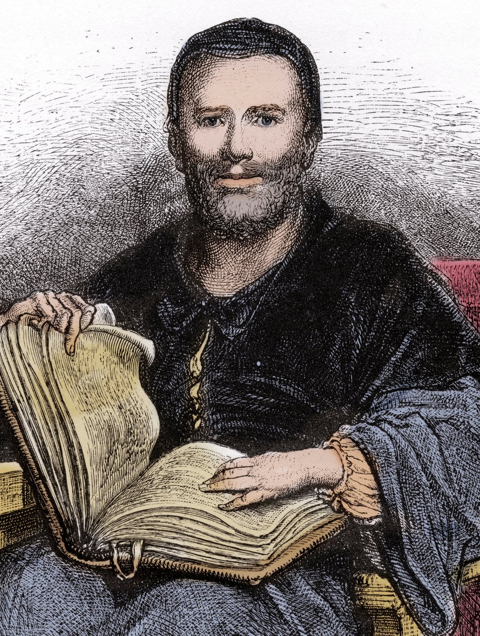 صورة لرابيليه - رسم توضيحي من "Gargantua and Pantagruel" بقلم فرانسوا رابيليه - نقش لغوستاف دوري (1832-1883) بواسطة غوستاف دور