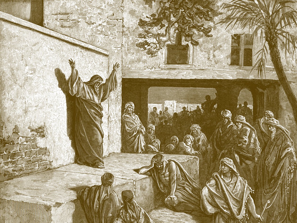 النبي ميخا ، نقش لغوستاف دوريه - الكتاب المقدس بواسطة غوستاف دور