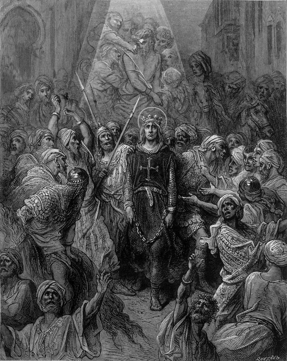 تم أسر القديس لويس في المنصورة خلال الحملة الصليبية السابعة عام 1250 - نقش غوستاف دوريه بواسطة غوستاف دور