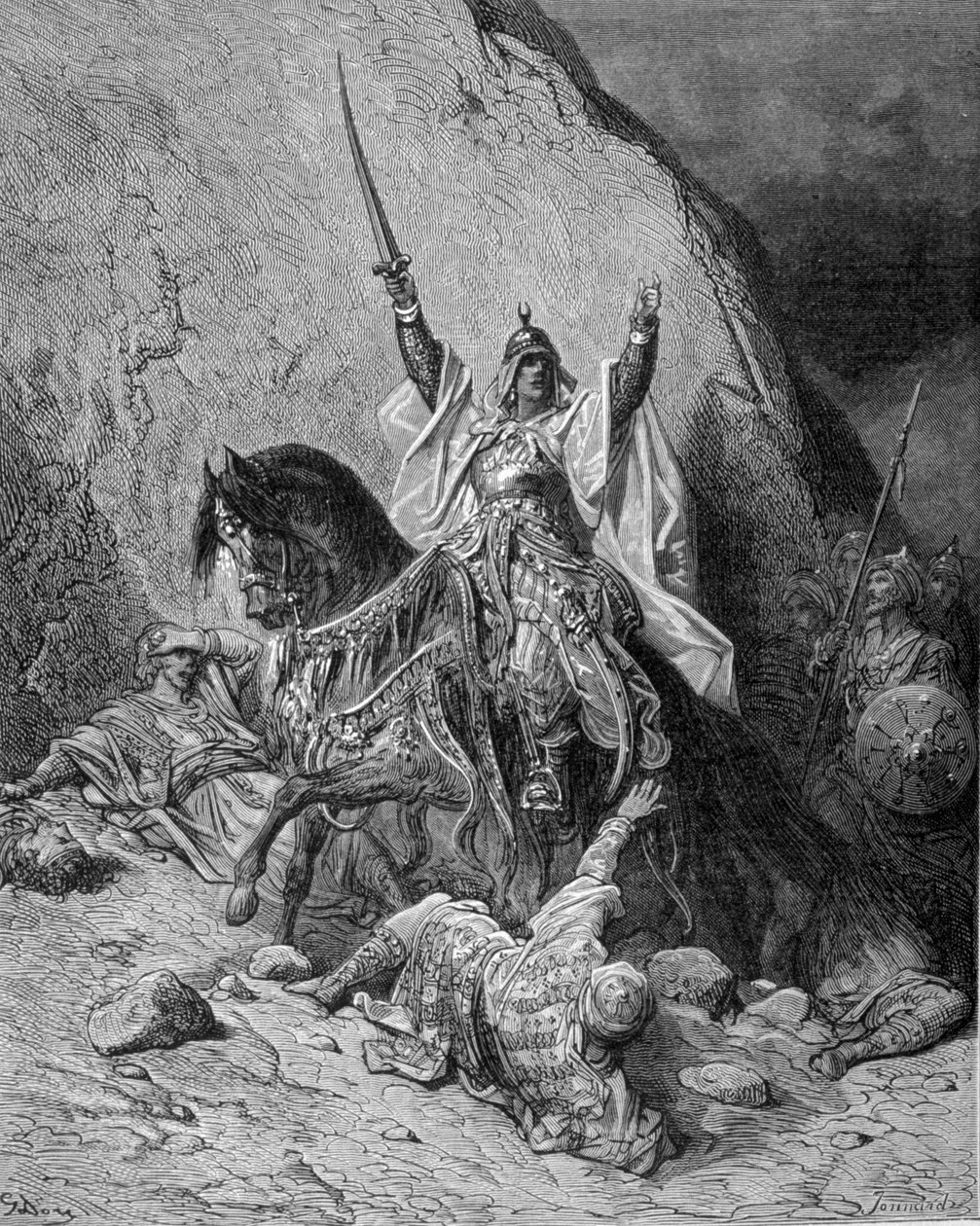 Saladin (1138-1193) (Salah al-Din Yusuf al-Ayyubi (al-Ayyubi). Engraving by Gustave Doré. 19th century. بواسطة غوستاف دور