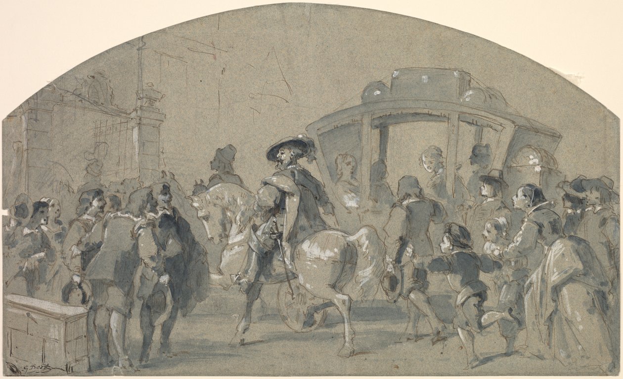 مستطيل مشهد الشارع ، مقابل الرسومات ، ج. 1848-49. بواسطة غوستاف دور
