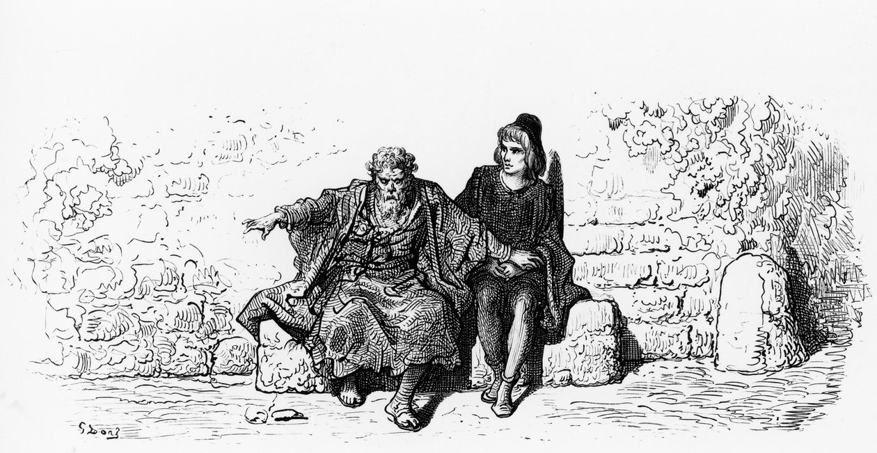 الصفحة الأولى لـ The Mariner with the Wedding Guest من "The Rime of the Ancient Mariner" ، بقلم ST Coleridge ، نشر بواسطة Harper und Sons ، نيويورك ، 1876 (نقش الخشب) بواسطة غوستاف دور
