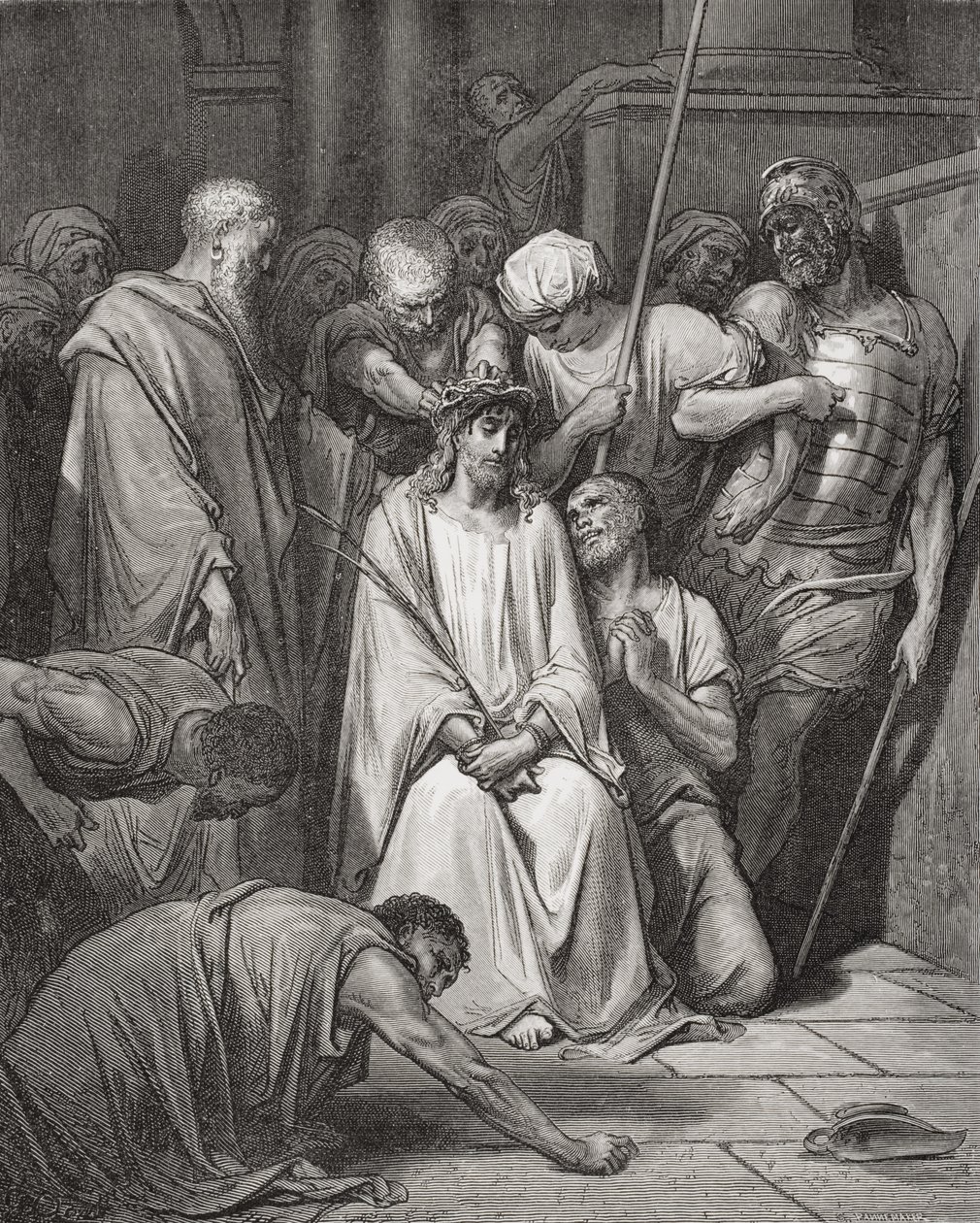 تاج الشوك ، رسم توضيحي من "الكتاب المقدس" لدور ، منقوش بواسطة Pannemaker ، 1866 بواسطة غوستاف دور