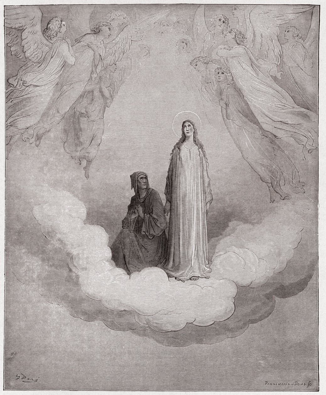 الكوميديا الإلهية (La Divina Commedia ، La Divine Comedie) ، Paradiso ، Canto 21: المباركة بياتريس في الدائرة السابعة - بقلم دانتي أليغييري (1265-1321) - رسم من غوستاف دوري (1832-1883) بواسطة غوستاف دور