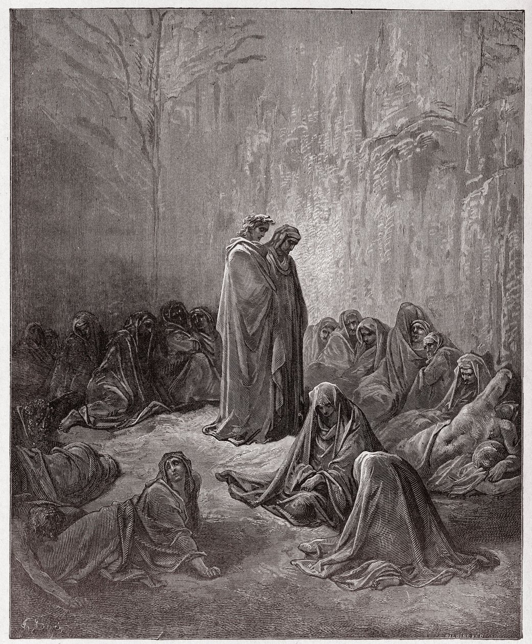 الكوميديا الإلهية (La Divina Commedia ، La Divine Comedie) ، Purgatorio ، Canto 13: أرواح الحسد - بقلم دانتي أليغيري (1265-1321) - رسم توضيحي لغوستاف دوري (1832-1883) بواسطة غوستاف دور