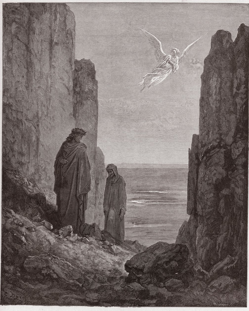الكوميديا الإلهية (La Divina Commedia ، La Divine Comedie) ، Purgatorio ، Canto 19: صعود الشعراء إلى الدائرة الخامسة - بقلم دانتي أليغيري (1265-1321) - رسم غوستاف دوري (1832-1883) بواسطة غوستاف دور