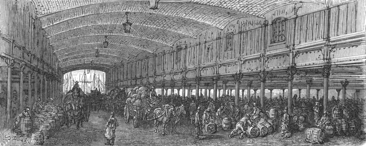"The Great Warehouse-St." كاثرين دوك ، 1872. بواسطة غوستاف دور
