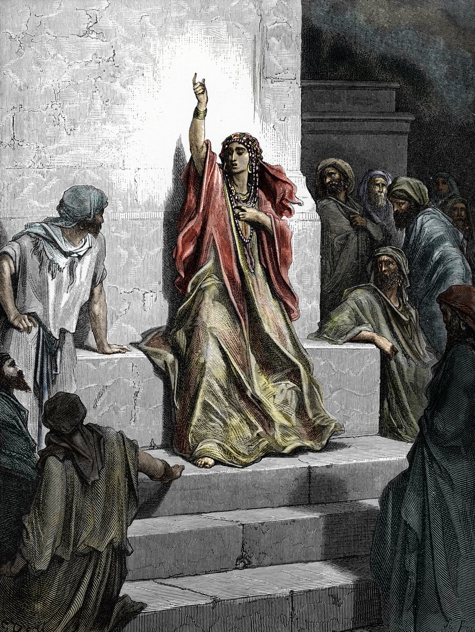 النبية ديبورا (النبية ديبورا) نقش من "الكتاب المقدس" رسمه غوستاف دوري (1832 - 1883) 1865 مجموعة خاصة بواسطة غوستاف دور