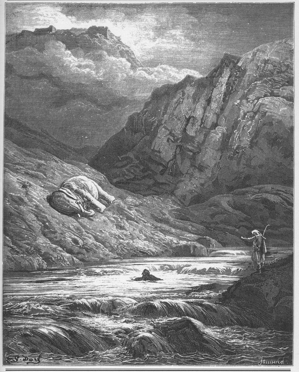 The Two Adventurers and the Talisman - المغامران والتاليسمان - من "الخرافات" لجين دو لافونتين بواسطة غوستاف دور
