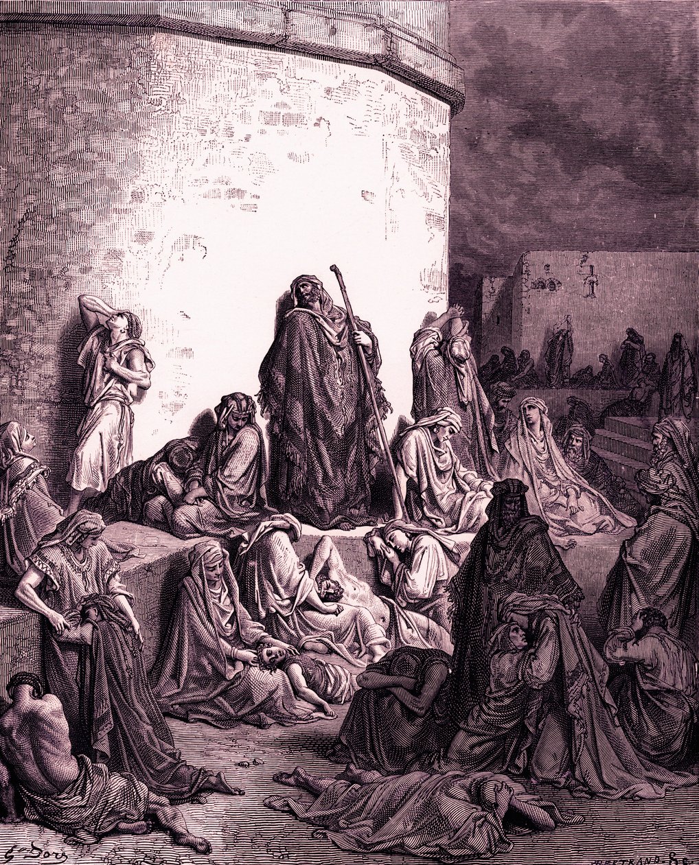حزن الناس على القدس ، بواسطة Doré - الكتاب المقدس بواسطة غوستاف دور