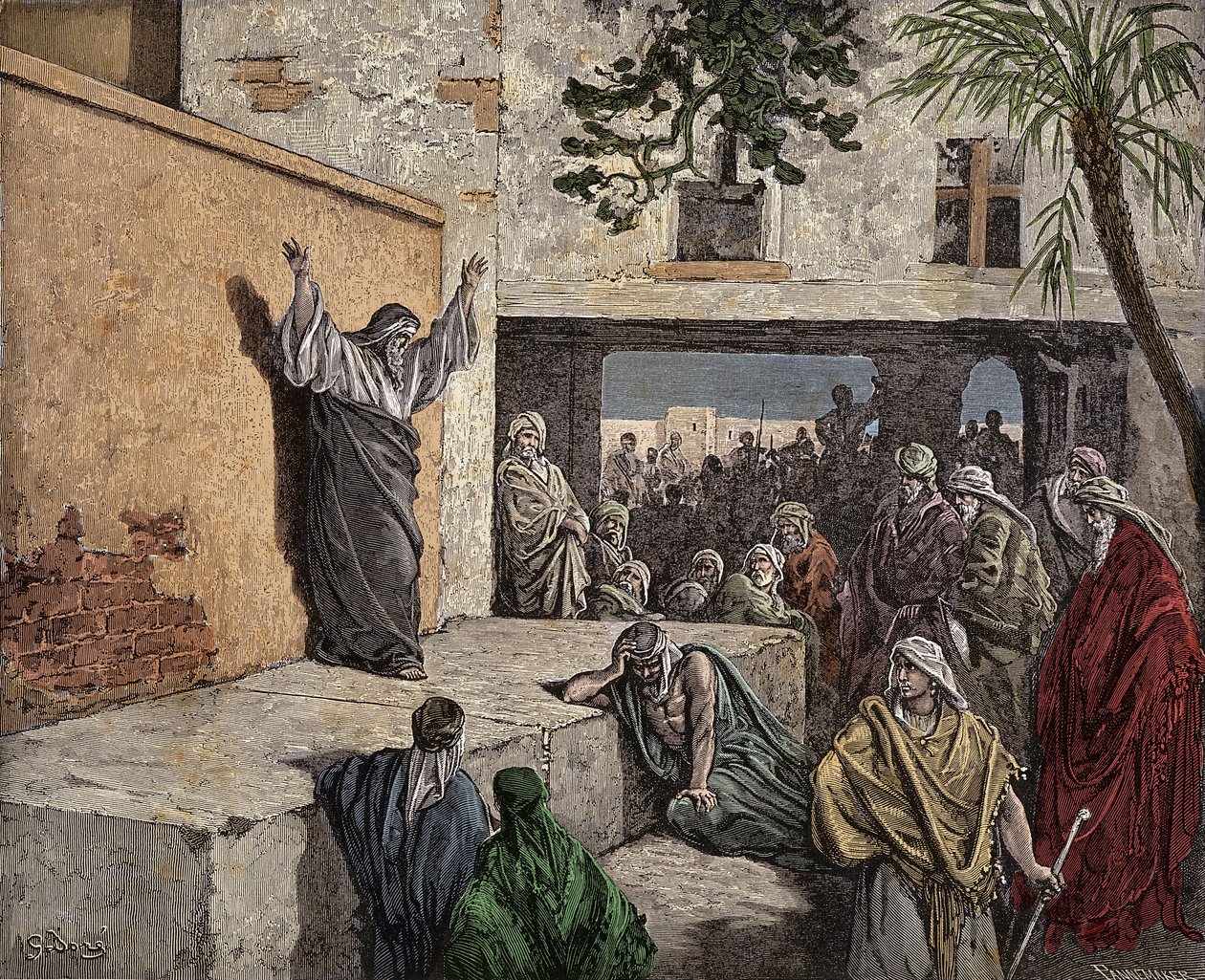 النبي ميكي يحث شعب إسرائيل على التوبة نقش من "الكتاب المقدس" بقلم غوستاف دوري (1832-1883) حوالي عام 1860 بواسطة غوستاف دور